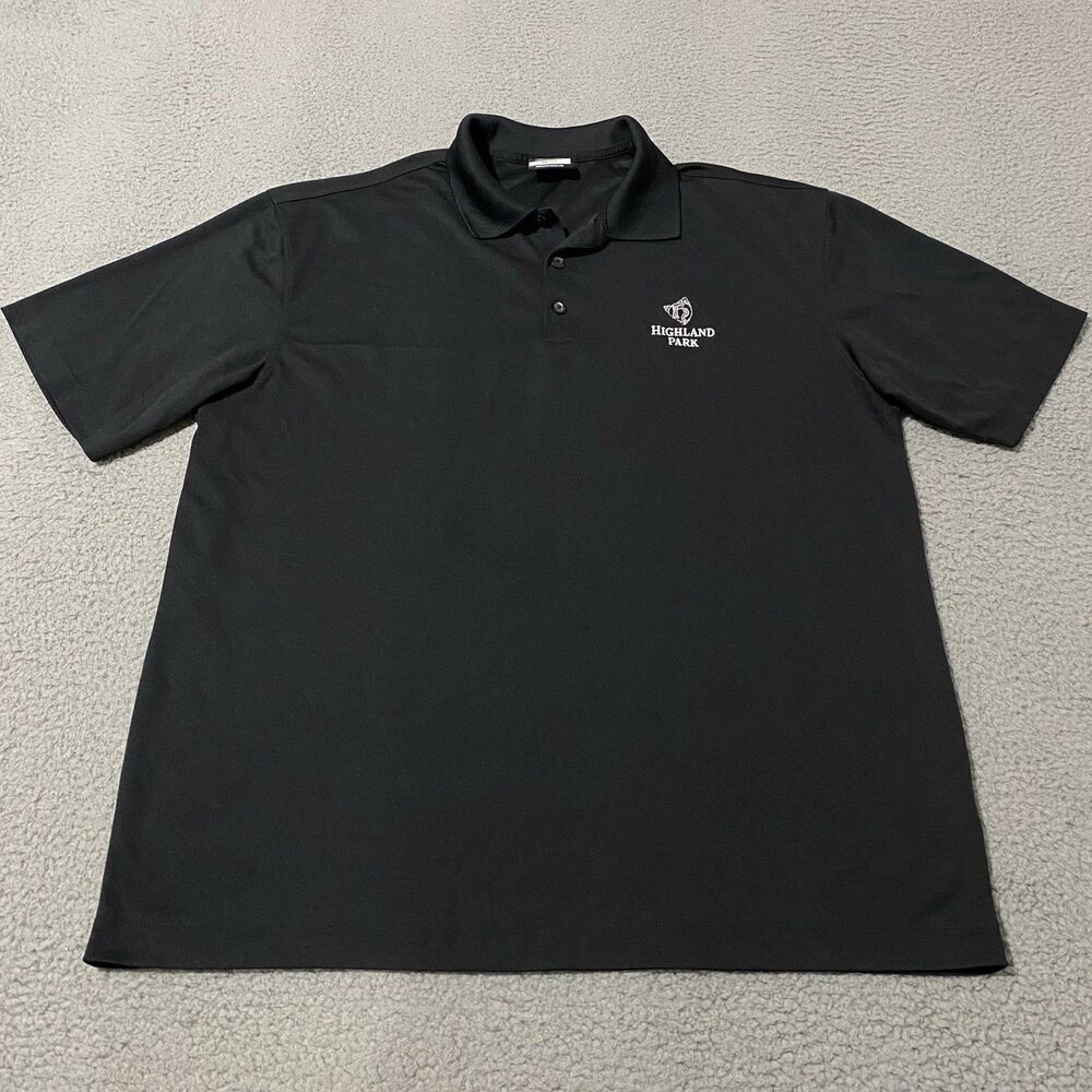 Highland Park Scotch Whisky Polo Shirt Nike Men Large Black Employee Office Golf